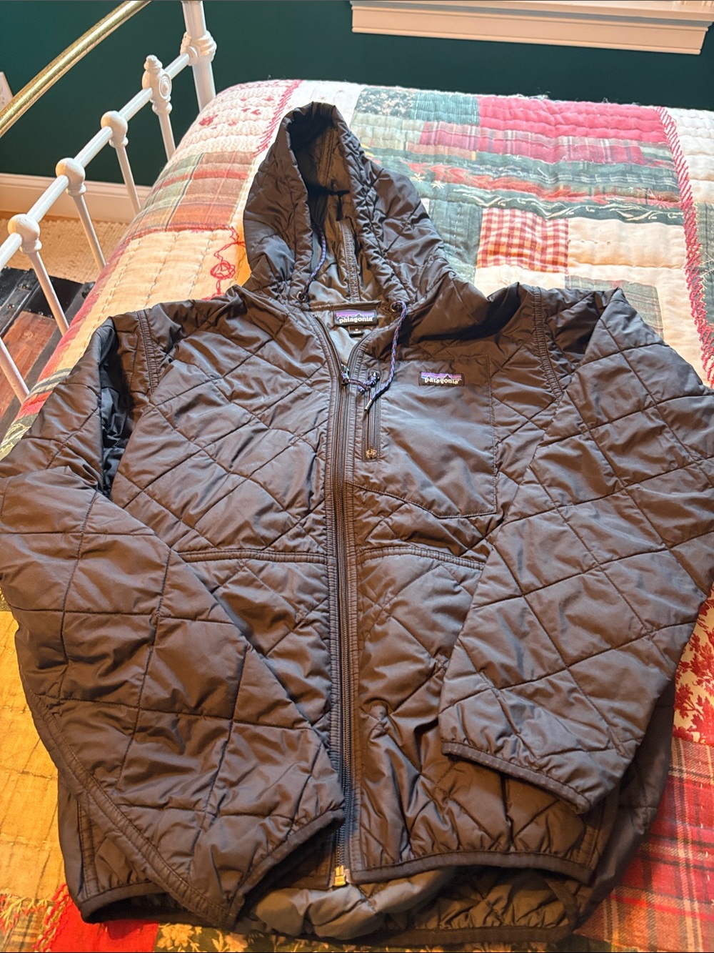 Patagonia Quilted Hooded Jacket - Black